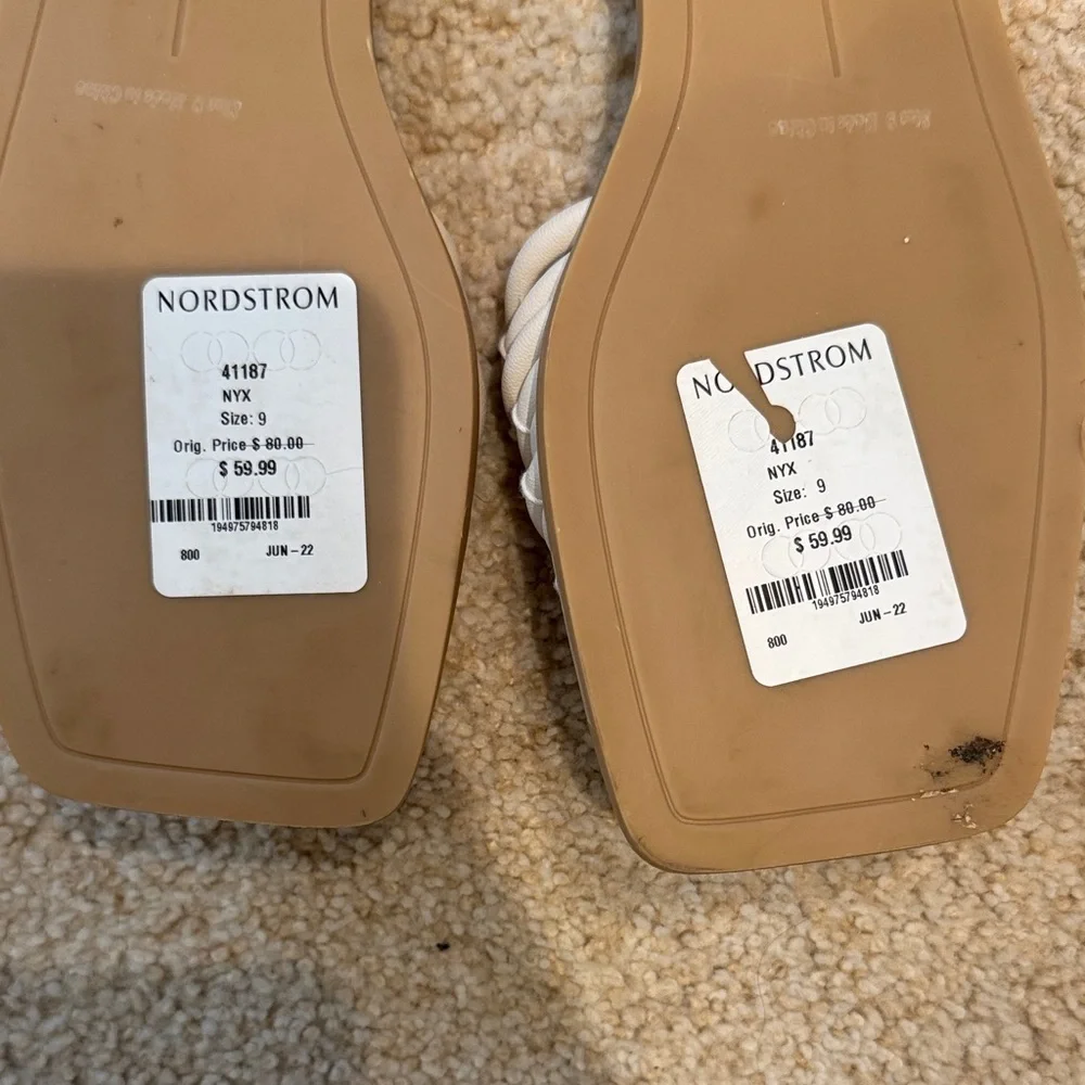 NEW Dolce Vita White and Tan Women's Sandals - Picture 4 of 4